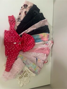 Baby Girl Clothing Bundle 3-6M Pink Minnie Mouse Jeans Hoodie Bodysuits Lot